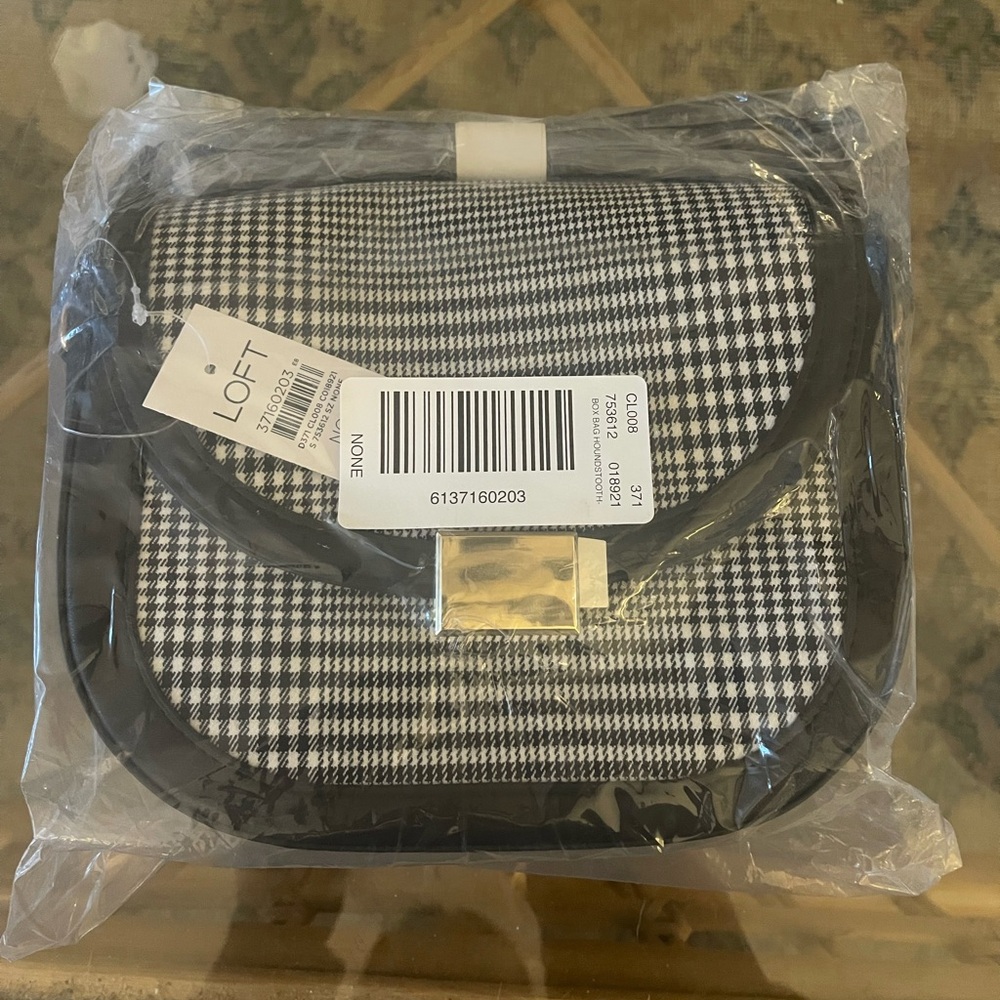 LOFT box bag houndstooth